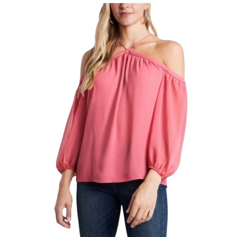 1 State Chiffon Off Shoulder Blouse In Cherry Blossom Size med‎
